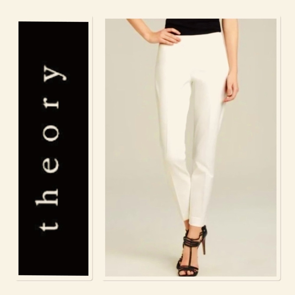 THEORY Side Zip Stretch Ankle Pants